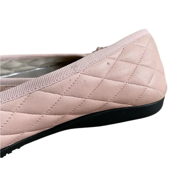 French Sole Passport Rubber Blush Quilted Black Patent Leather Ballet Flat 6.5