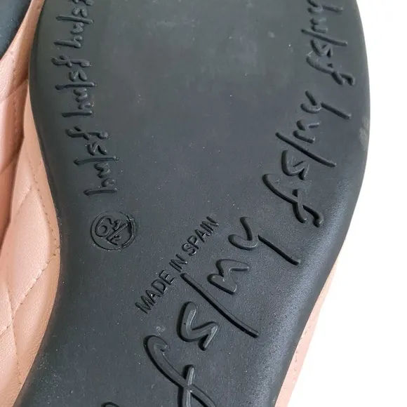 French Sole Passport Rubber Blush Quilted Black Patent Leather Ballet Flat 6.5