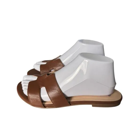 French Sole Tuckernuck Womens Size 8.5B Cognac Brown Leather Alibi Sandals Flats