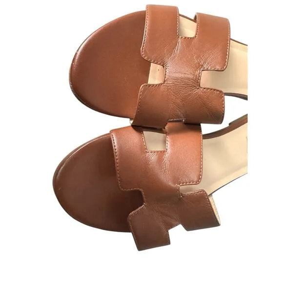 French Sole Tuckernuck Womens Size 8.5B Cognac Brown Leather Alibi Sandals Flats