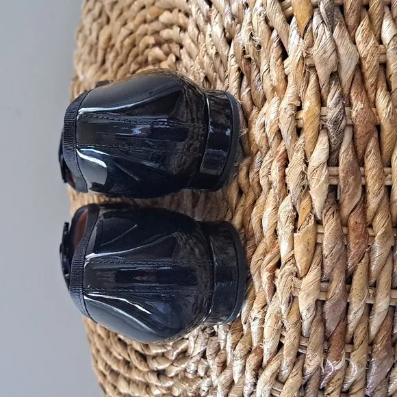 French Sole Womens Patent Leather Drum 2‎ Ballet Flats Front Buckle Sise 7.5