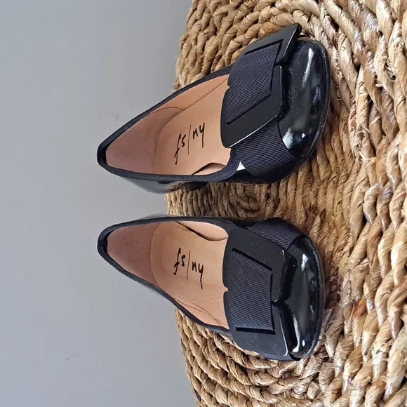 French Sole Womens Patent Leather Drum 2‎ Ballet Flats Front Buckle Sise 7.5