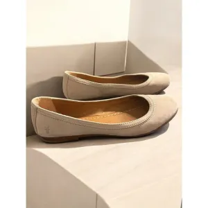Frye Ballet Flats Beige Leather Slip-On Shoes Women's 6.5M Made in Mexico