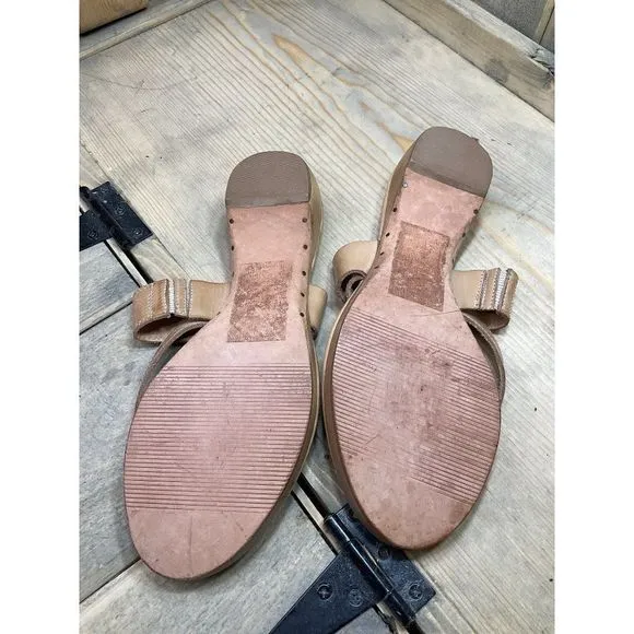 FRYE Boots Chelsea Thong Beige Sandals 6.5M Slip On