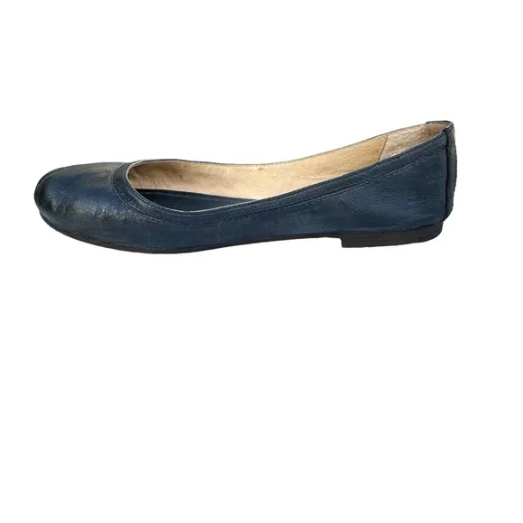 FRYE Carson Black Leather Round Toe Ballet Flats Loafers Women’s Size 8.5