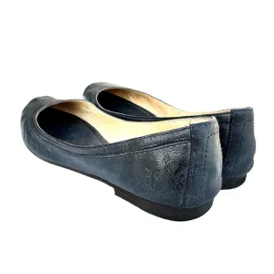 FRYE Carson Black Leather Round Toe Ballet Flats Loafers Women’s Size 8.5
