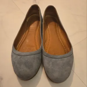 Frye Carson Dusty Blue Suede Flats