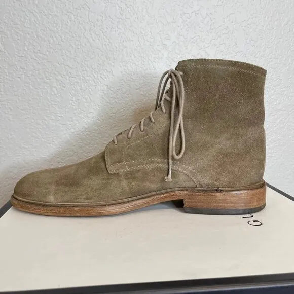 Frye Chris 3486960 Lace up Combat Boots Light Brown Suede Men's Size 9.5 D