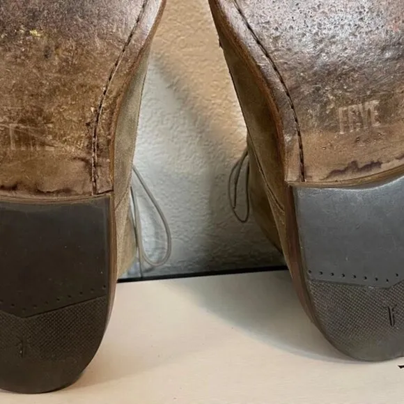 Frye Chris 3486960 Lace up Combat Boots Light Brown Suede Men's Size 9.5 D
