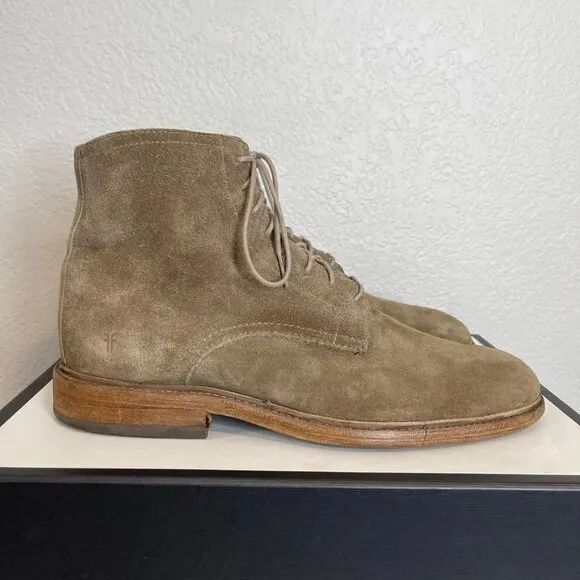 Frye Chris 3486960 Lace up Combat Boots Light Brown Suede Men's Size 9.5 D