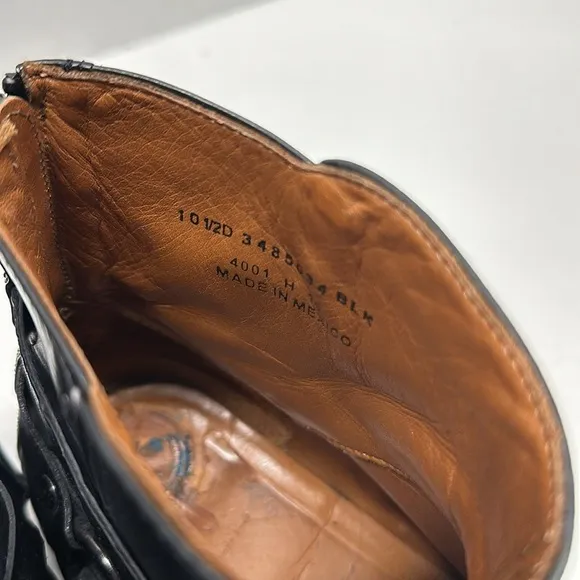 Frye Dylan Moto Harness Chelsea Boots Leather Black Silver Men's Size 10.5 D