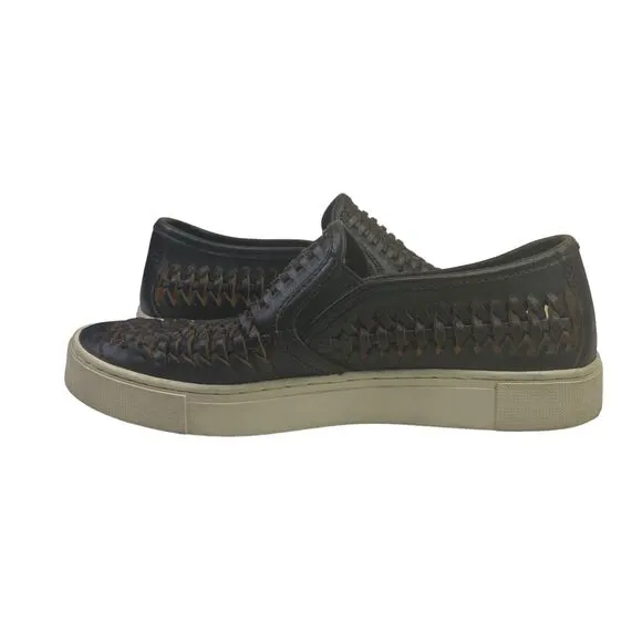 Frye Gabe Woven Loafers Slip On Shoes Men's Size 7 Black Leather Basket Weave