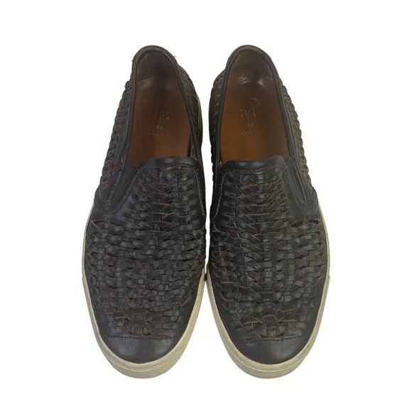 Frye Gabe Woven Loafers Slip On Shoes Men's Size 7 Black Leather Basket Weave