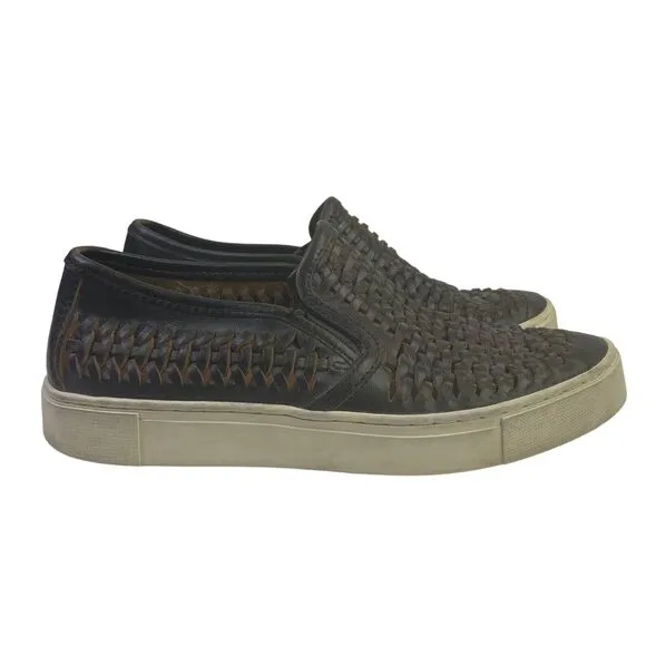 Frye Gabe Woven Loafers Slip On Shoes Men's Size 7 Black Leather Basket Weave