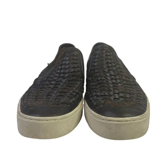 Frye Gabe Woven Loafers Slip On Shoes Men's Size 7 Black Leather Basket Weave
