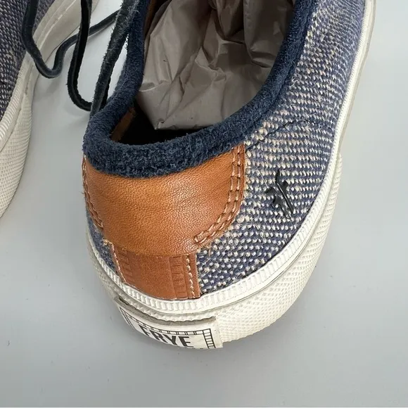 FRYE LUDLOW LOW 80517 MENS BLUE CANVAS LOW TOP LACE UP LIFESTYLE SNEAKERS SHOES