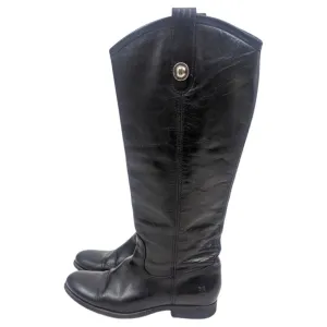 Frye Melissa Button Tall Leather Riding Boots Equestrian Boot Womens 7.5 Black