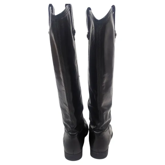 Frye Melissa Button Tall Leather Riding Boots Equestrian Boot Womens 7.5 Black