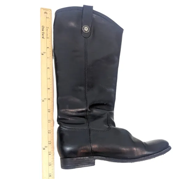 Frye Melissa Button Tall Leather Riding Boots Equestrian Boot Womens 7.5 Black