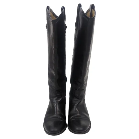 Frye Melissa Button Tall Leather Riding Boots Equestrian Boot Womens 7.5 Black
