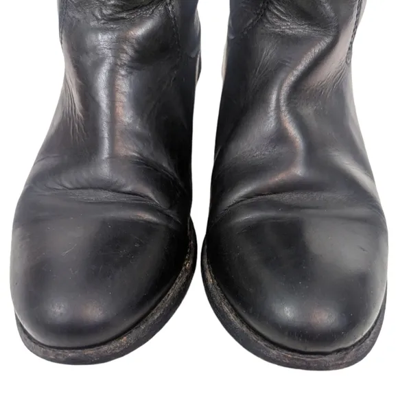 Frye Melissa Button Tall Leather Riding Boots Equestrian Boot Womens 7.5 Black