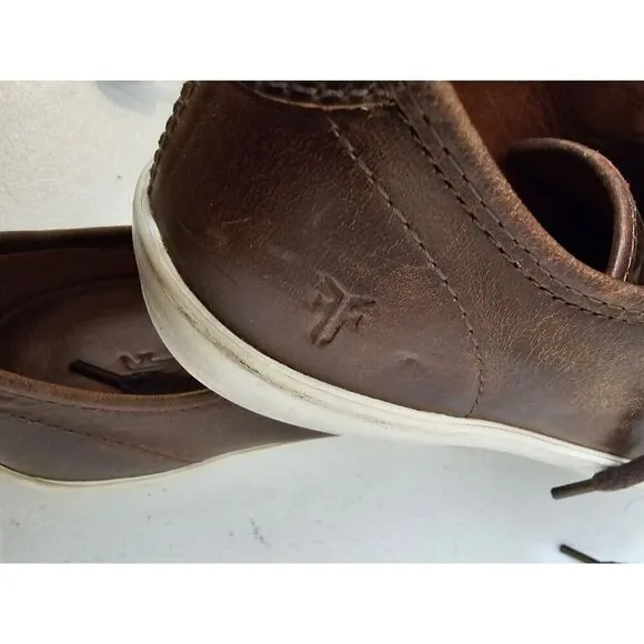 Frye Men’s Ludlow Cap 'Cognac' Low Top Sneakers Size 7.5 Brown Leather