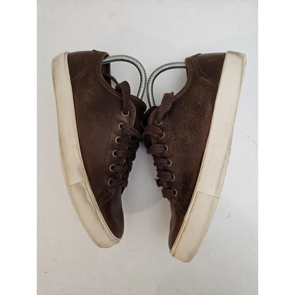 Frye Men’s Ludlow Cap 'Cognac' Low Top Sneakers Size 7.5 Brown Leather
