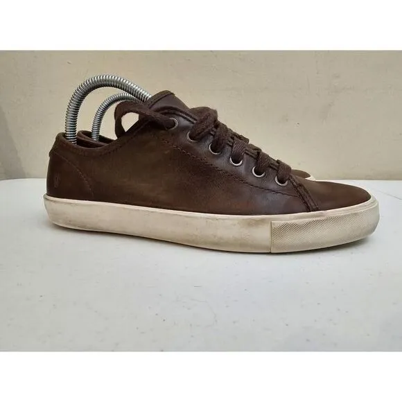 Frye Men’s Ludlow Cap 'Cognac' Low Top Sneakers Size 7.5 Brown Leather