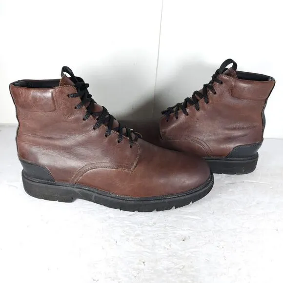 FRYE Men's Terra US 9,5 Cognac Brown Leather Lace-Up Chukka Combat Boots