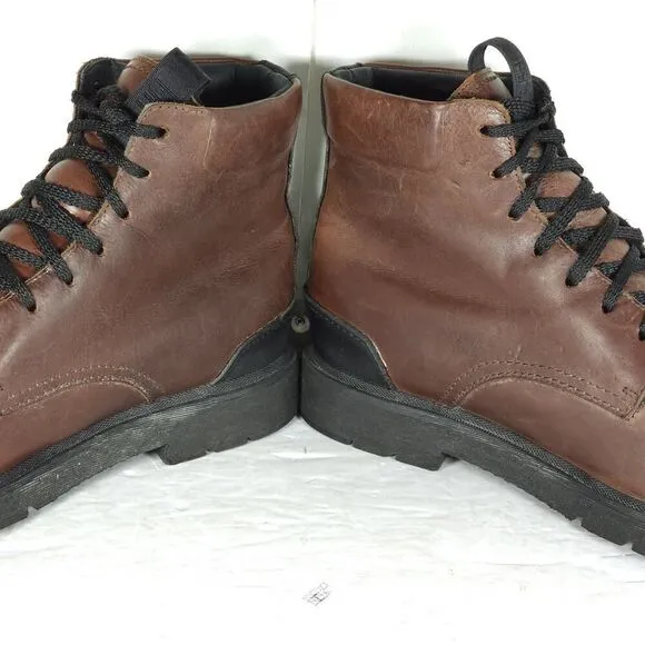 FRYE Men's Terra US 9,5 Cognac Brown Leather Lace-Up Chukka Combat Boots