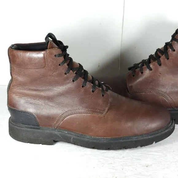 FRYE Men's Terra US 9,5 Cognac Brown Leather Lace-Up Chukka Combat Boots