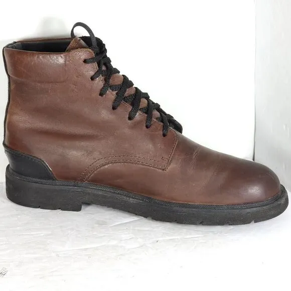 FRYE Men's Terra US 9,5 Cognac Brown Leather Lace-Up Chukka Combat Boots