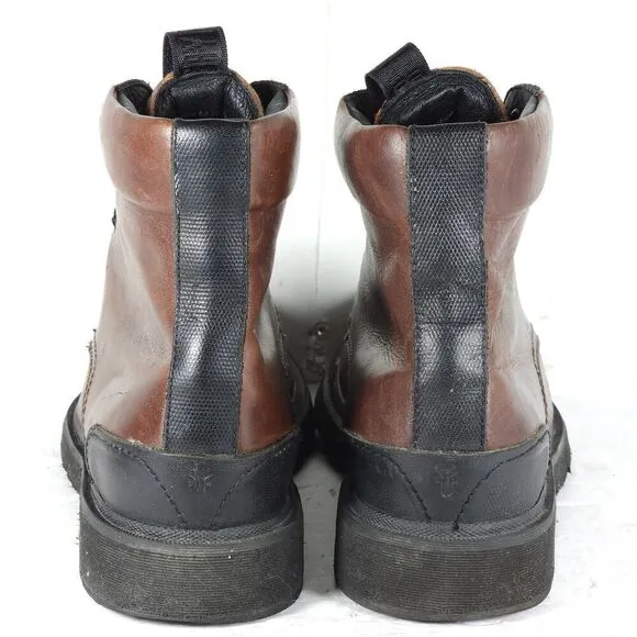 FRYE Men's Terra US 9,5 Cognac Brown Leather Lace-Up Chukka Combat Boots