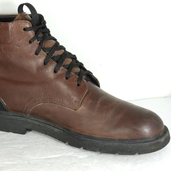 FRYE Men's Terra US 9,5 Cognac Brown Leather Lace-Up Chukka Combat Boots
