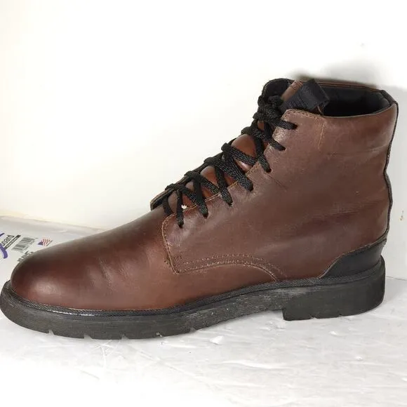 FRYE Men's Terra US 9,5 Cognac Brown Leather Lace-Up Chukka Combat Boots