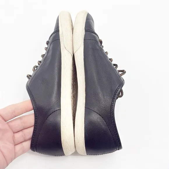 Frye Mindy Low Top Leather Lace Up Sneakers size 7.5 Black