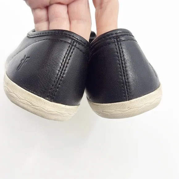 Frye Mindy Low Top Leather Lace Up Sneakers size 7.5 Black