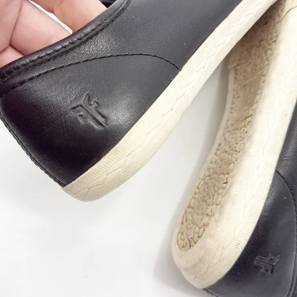 Frye Mindy Low Top Leather Lace Up Sneakers size 7.5 Black