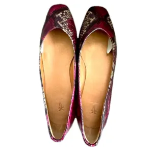 Frye NWOT Dana Leather Ballet Flats Multi Berry Reptile Print Size 6M