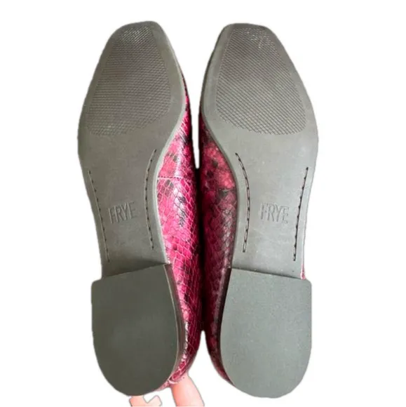 Frye NWOT Dana Leather Ballet Flats Multi Berry Reptile Print Size 6M