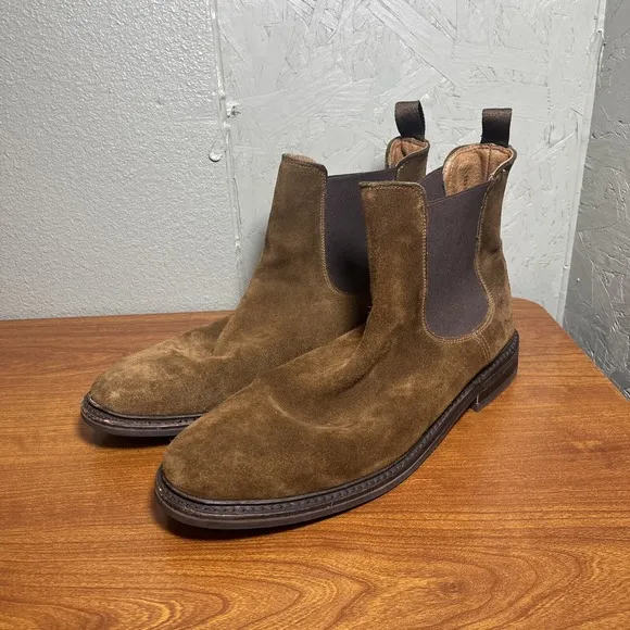 Frye Seth Tan Suede Leather Chelsea Ankle Slip On Casual Boots Mens Size 13D