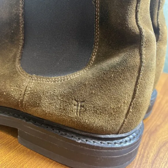 Frye Seth Tan Suede Leather Chelsea Ankle Slip On Casual Boots Mens Size 13D