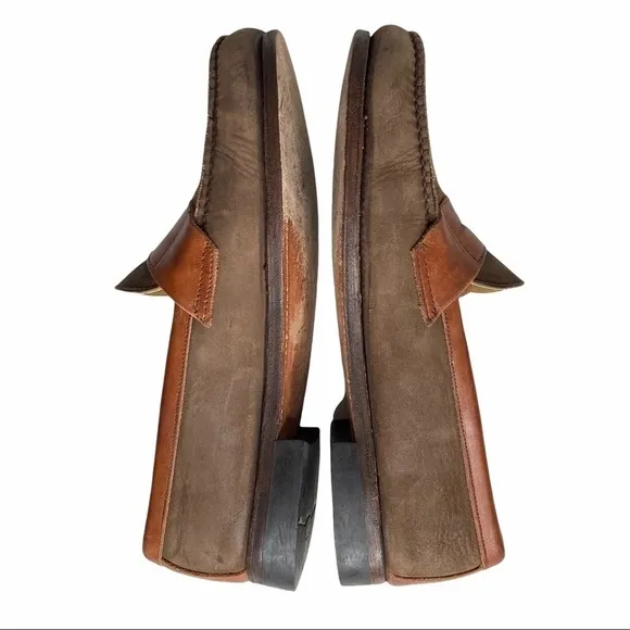 Frye Two Tone Brown Nubuck/Leather Driving Loafers