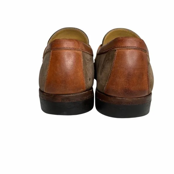Frye Two Tone Brown Nubuck/Leather Driving Loafers