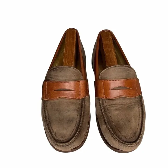 Frye Two Tone Brown Nubuck/Leather Driving Loafers