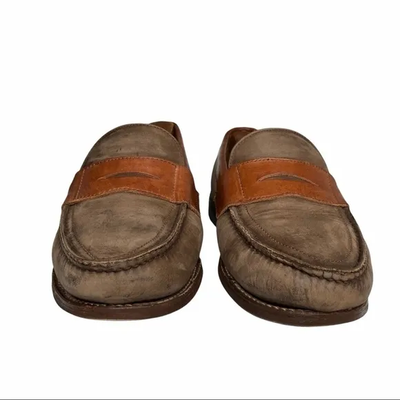 Frye Two Tone Brown Nubuck/Leather Driving Loafers
