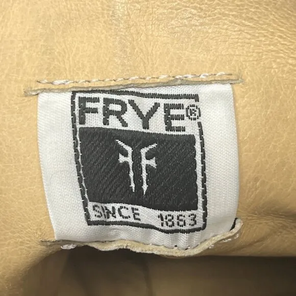 Frye women's combat boots 8 brown leather dark EUC