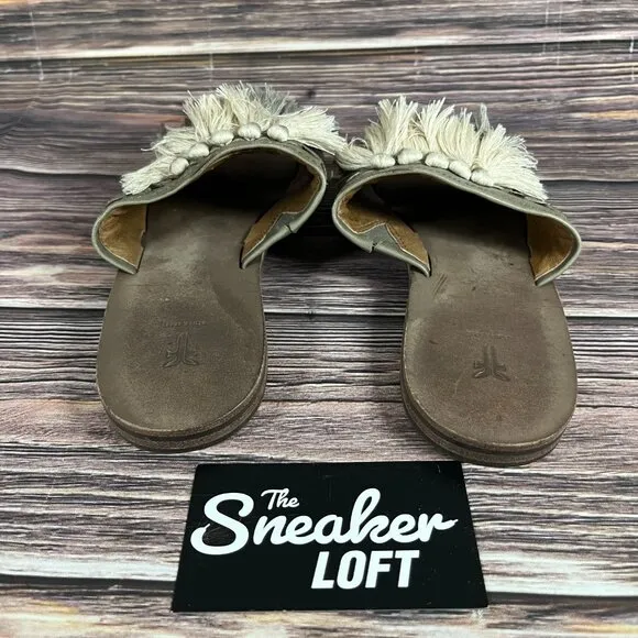 Frye Women's Riley Tassel Slides‎ Slip On Sandals