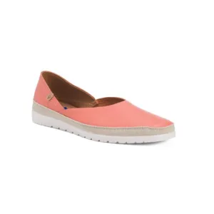 FUN VERBENAS Coral Made In Spain Leather Slip On Espadrille Flats