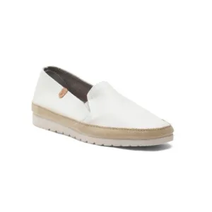 FUN VERBENAS White Made In Spain Leather Slip On Espadrille Flats